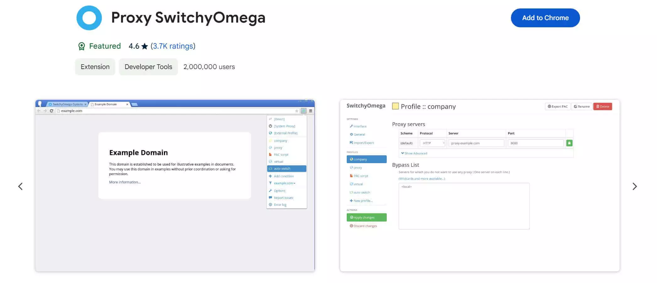 Get Proxy Switchy Omega Extension